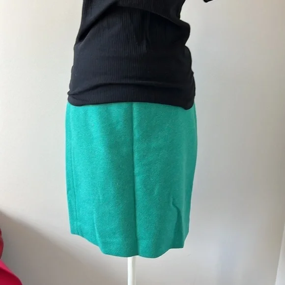 J Crew teal wool skirt size 2